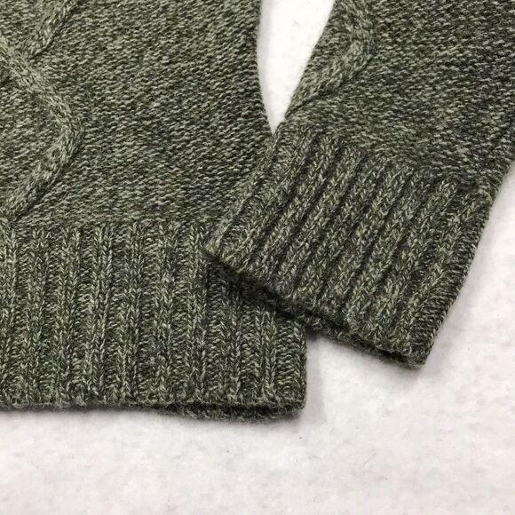 Y2K NEWTON TRADING Wool Cardigan Sweater Women PL Petite Moss Green Cable Knit - Picture 10 of 16